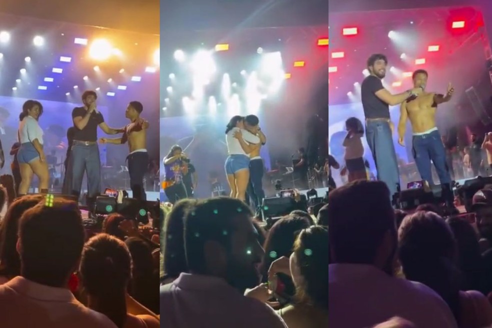 Rapaz aceitou trair a namorada por R$ 1 mil durante show de Nattan em MS — Foto: Clara News