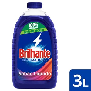 Sabão líquido Brilhante Limpeza Total 3l kit 4 unidades